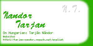 nandor tarjan business card